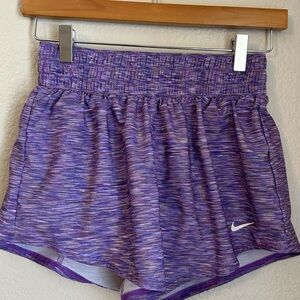 Nike Women’s Dri-Fit Brief Lined loose Fit Purple Running Shorts, Size X-Small